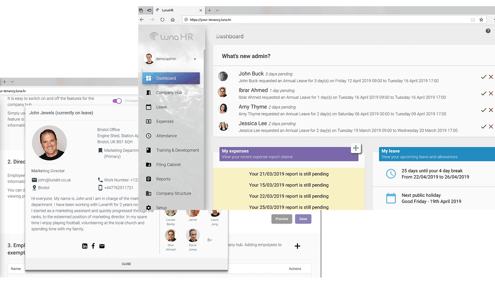 LunaHR Platform Core Module Example A2ZTECH